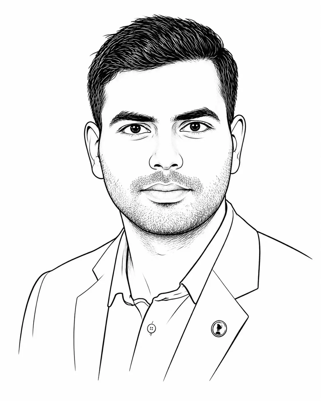 Illustrated portrait of Diwakar Shukla